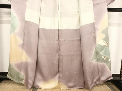 平和屋着物●創業460年・千總 訪問着 駒刺繍 鳳凰草花文 暈し染め 金糸 金彩 正絹 逸品 AAAU0240np