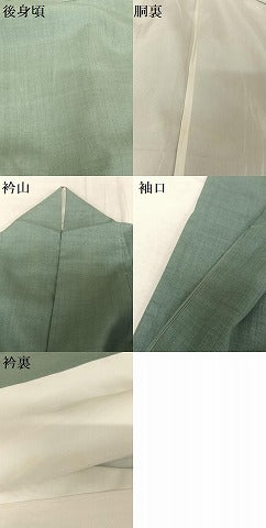 平和屋着物●本場結城紬　重要無形文化財　色無地　藍鼠色　廣田紬　証紙付き　正絹　逸品　AAAU0241np