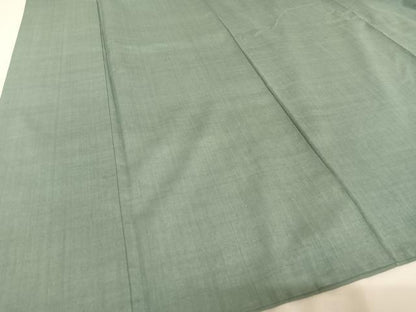 平和屋着物●本場結城紬　重要無形文化財　色無地　藍鼠色　廣田紬　証紙付き　正絹　逸品　AAAU0241np