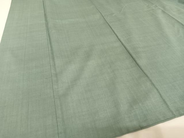 平和屋着物●本場結城紬　重要無形文化財　色無地　藍鼠色　廣田紬　証紙付き　正絹　逸品　AAAU0241np