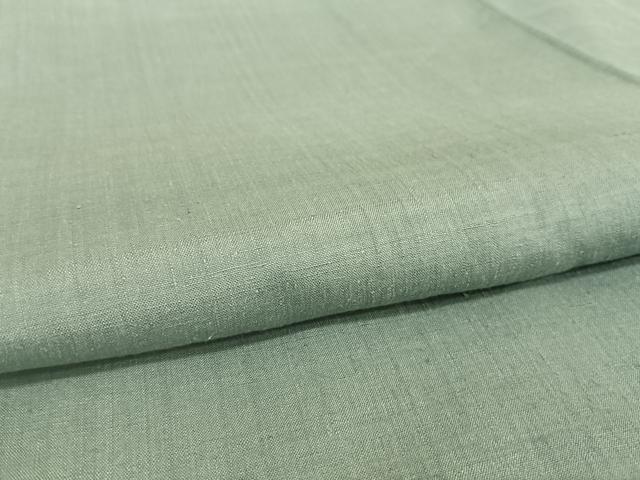 平和屋着物●本場結城紬　重要無形文化財　色無地　藍鼠色　廣田紬　証紙付き　正絹　逸品　AAAU0241np