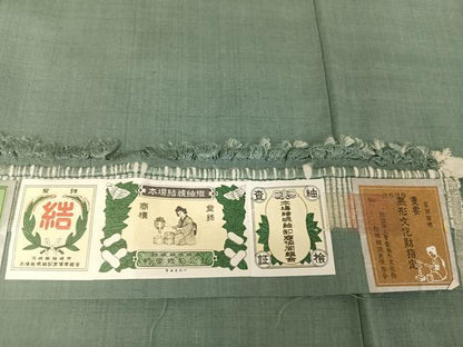 平和屋着物●本場結城紬　重要無形文化財　色無地　藍鼠色　廣田紬　証紙付き　正絹　逸品　AAAU0241np