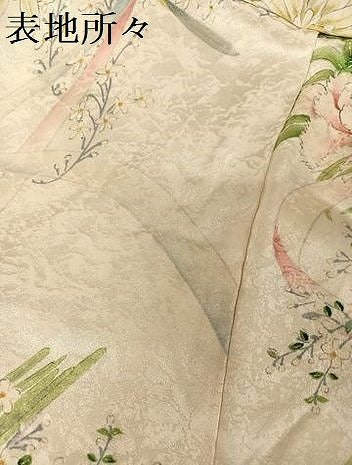 平和屋着物●創業460年・千總　小紋　草花文　暈し染め　金彩　正絹　逸品　AAAU0244np