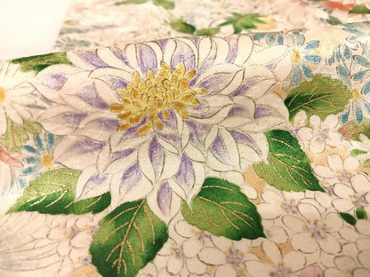 平和屋着物●創業460年・千總　小紋　草花文　暈し染め　金彩　正絹　逸品　AAAU0244np