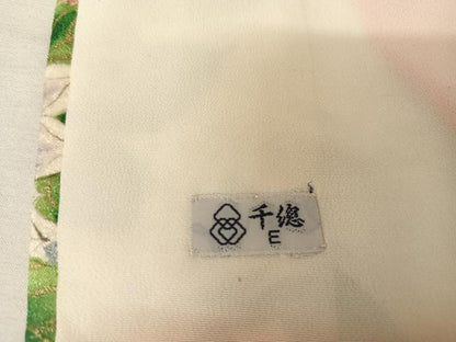 平和屋着物●創業460年・千總　小紋　草花文　暈し染め　金彩　正絹　逸品　AAAU0244np