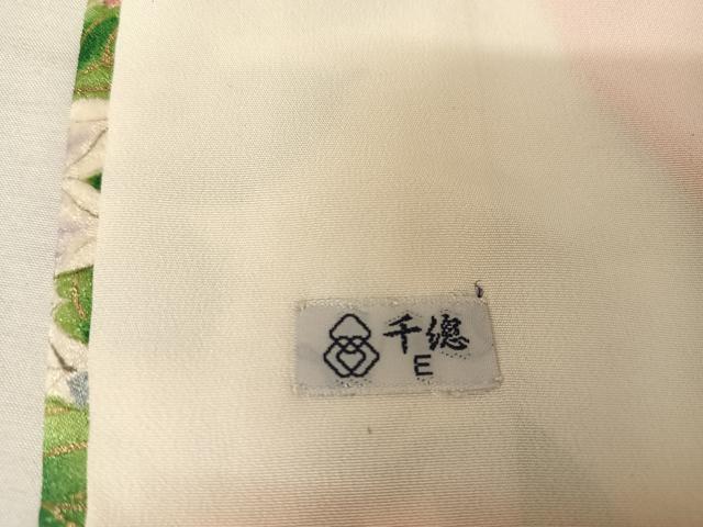 平和屋着物●創業460年・千總　小紋　草花文　暈し染め　金彩　正絹　逸品　AAAU0244np