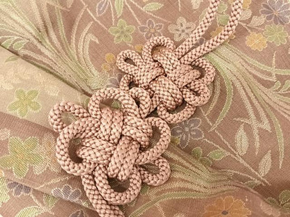 平和屋着物●道中着　お召地　草花文　ロング丈　さが美扱い　正絹　逸品　AAAU0248np