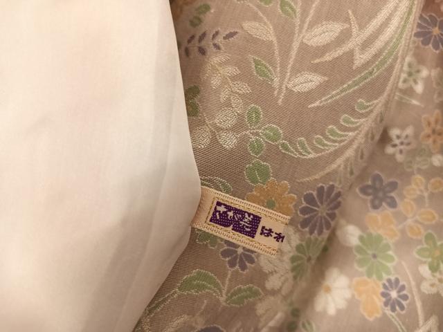 平和屋着物●道中着　お召地　草花文　ロング丈　さが美扱い　正絹　逸品　AAAU0248np