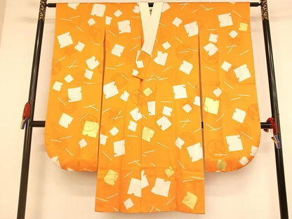 平和屋着物●創業460年・千總 振袖・長襦袢セット（無双仕立て）駒刺繍 飛鶴松花文 金糸 金彩 正絹 逸品 AAAU0261np