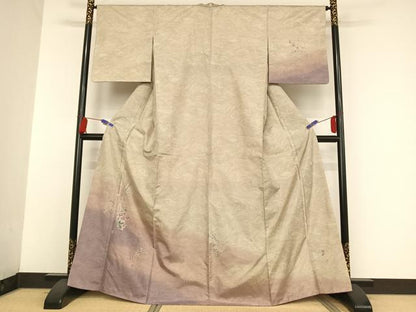 平和屋着物●本場染大島紬　訪問着　作家物　集い花　墨流し　暈し染め　正絹　逸品　AAAU0286np
