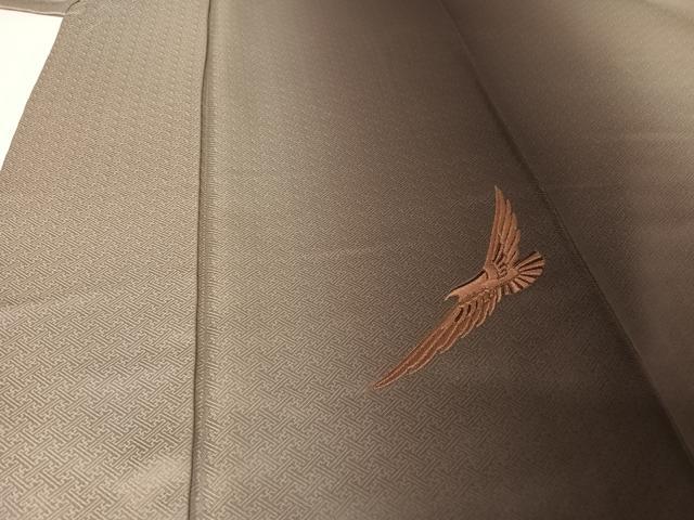 平和屋着物●染色作家 斉藤三才 訪問着 刺繍 三才鳥 暈し染め 金糸 正絹 逸品 AAAU0292np