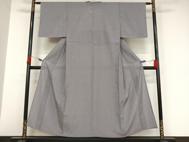平和屋着物▽本塩沢　単衣　縞　正絹　逸品　未使用　AAAU0295np