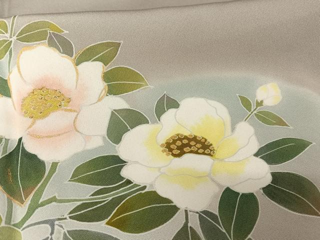 平和屋着物○染織作家 生沼忠 訪問着 手描き 草花文 暈し染め