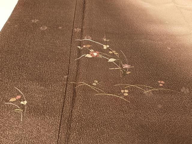 平和屋着物●訪問着　刺繍　草花文　暈し染め　金糸　正絹　逸品　未使用　AAAU0342np