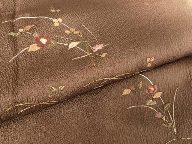 平和屋着物●訪問着　刺繍　草花文　暈し染め　金糸　正絹　逸品　未使用　AAAU0342np