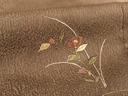 平和屋着物●訪問着　刺繍　草花文　暈し染め　金糸　正絹　逸品　未使用　AAAU0342np