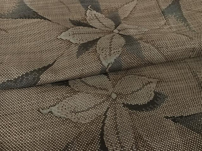 平和屋着物●本場大島紬　９マルキ　花尽くし　正絹　逸品　AAAU0347np