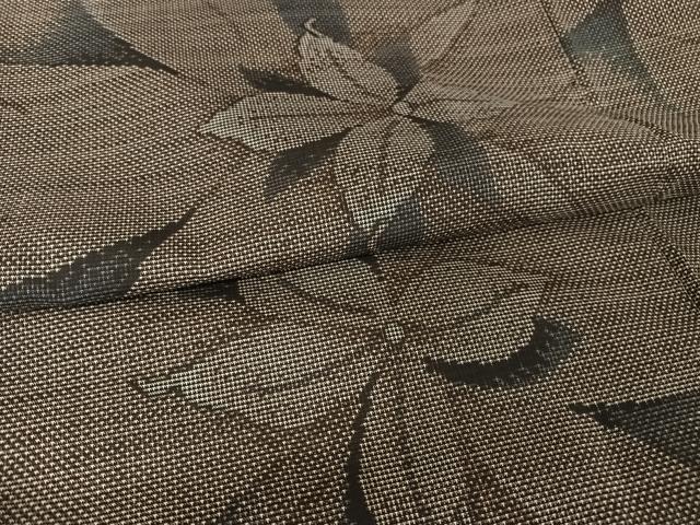 平和屋着物●本場大島紬　９マルキ　花尽くし　正絹　逸品　AAAU0347np