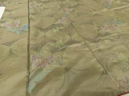 平和屋着物●本場大島紬 舞蝶文 正絹 逸品 AAAU0357np