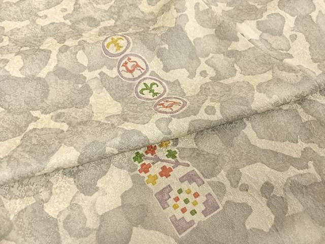 平和屋着物●上質な小紋 鳥獣幾何学丸文 正絹 逸品 AAAU0358np