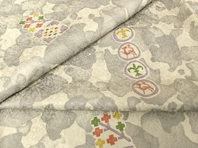 平和屋着物●上質な小紋 鳥獣幾何学丸文 正絹 逸品 AAAU0358np