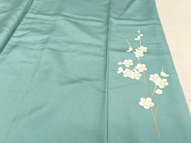 平和屋着物●訪問着　友禅　作家物　刺繍　梅松　鶴　暈し染め　金彩　正絹　逸品　AAAU0366np