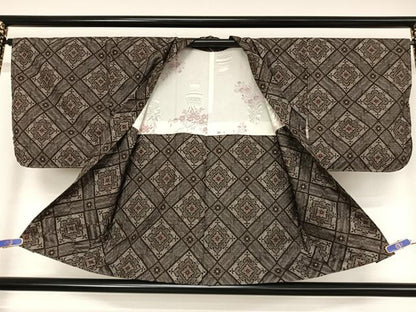 平和屋着物●本場大島紬　龍郷絣　アンサンブル　残布120cm付き　正絹　逸品　未使用　AAAU0375np