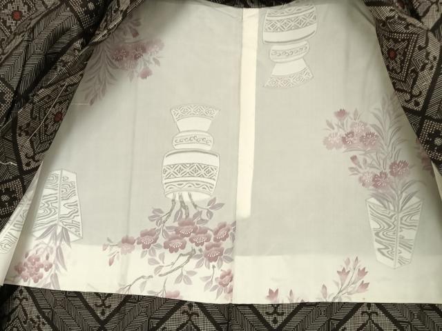 平和屋着物●本場大島紬　龍郷絣　アンサンブル　残布120cm付き　正絹　逸品　未使用　AAAU0375np