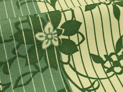平和屋着物▽小紋 単衣 花唐草間道 洗える着物 AAAU0883iu