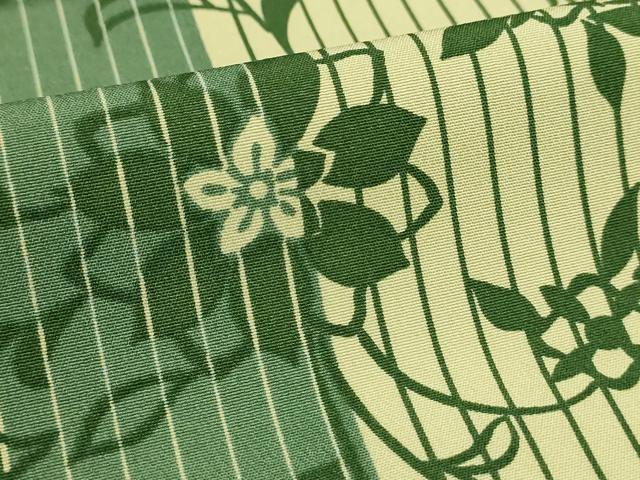 平和屋着物▽小紋 単衣 花唐草間道 洗える着物 AAAU0883iu