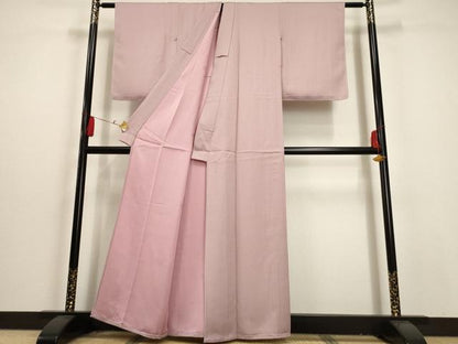 平和屋着物▽上質な色無地 単衣 紅藤色 正絹 逸品 未使用 AAAU0952iu