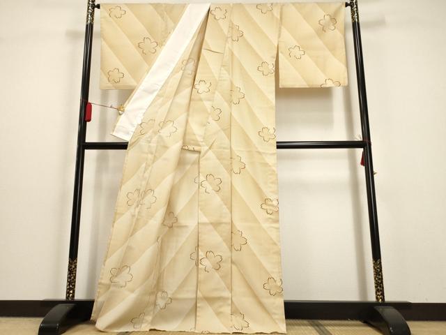平和屋着物▽小紋 単衣 舞桜文 洗える着物 AAAU1125iu