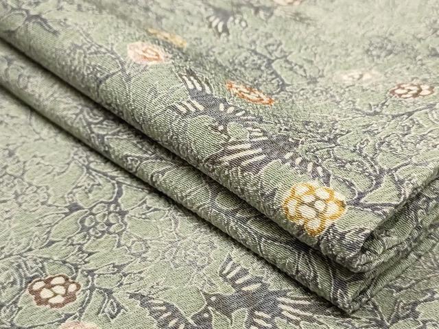 平和屋着物▽小紋 単衣 花鳥文 洗える着物 AAAU1126iu