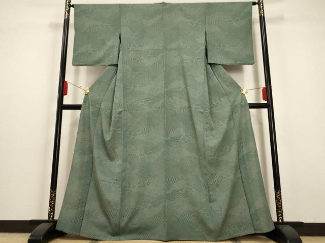 平和屋着物▽江戸小紋　単衣　雲取り吉祥文　洗える着物　AAAU1129iu