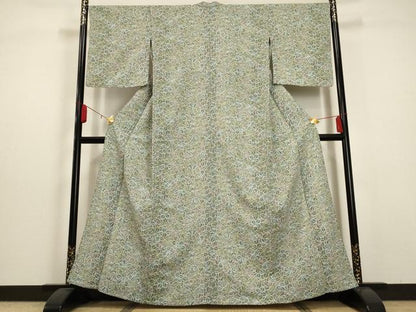 平和屋着物▽小紋 単衣 葉尽くし 洗える着物 AAAU1134iu