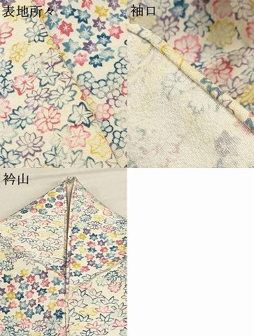 平和屋着物▽上質な小紋 単衣 草花文 正絹 逸品 AAAU1140iu