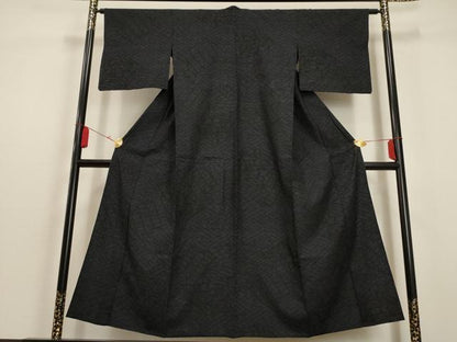 平和屋着物▽本場結城紬 重要無形文化財 単衣 80亀甲 吉祥文 正絹 逸品 AAAU1151iu