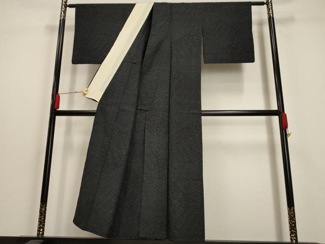 平和屋着物▽本場結城紬 重要無形文化財 単衣 80亀甲 吉祥文 正絹 逸品 AAAU1151iu