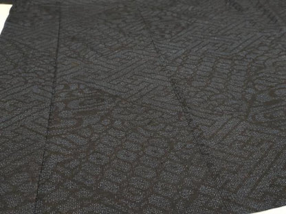 平和屋着物▽本場結城紬 重要無形文化財 単衣 80亀甲 吉祥文 正絹 逸品 AAAU1151iu