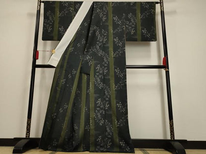 平和屋着物▽小紋 単衣 草花文 洗える着物 AAAU1153iu