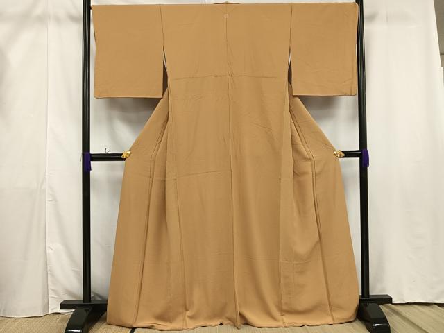 平和屋着物●上質な色無地　黄朽葉色　正絹　逸品　AAAU2279mf