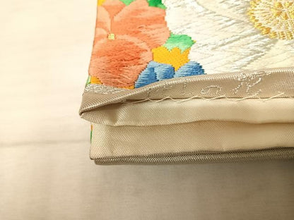 平和屋着物◎六通柄袋帯 唐織 けしの花 金銀糸 正絹 逸品 AAAU3082yx