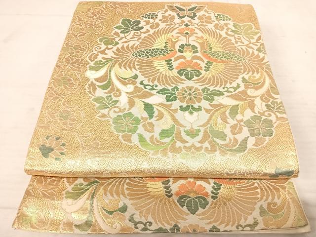平和屋着物◎六通柄袋帯 花鳥更紗文 金糸 正絹 逸品 AAAU3098yx