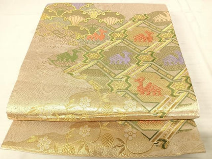 平和屋着物◎六通柄袋帯 唐織 名物裂 金糸 AAAU3108yx