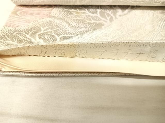 平和屋着物◎六通柄袋帯 唐織 九百錦 孔雀花文 しよう美 プラチナ箔 正絹 逸品 AAAU3111yx