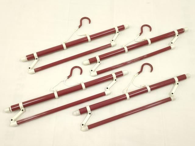 平和屋本店●和装小物　着物ハンガー4点セット　帯掛け付き　伸縮タイプ　箱付き　逸品　AAAU3168ay