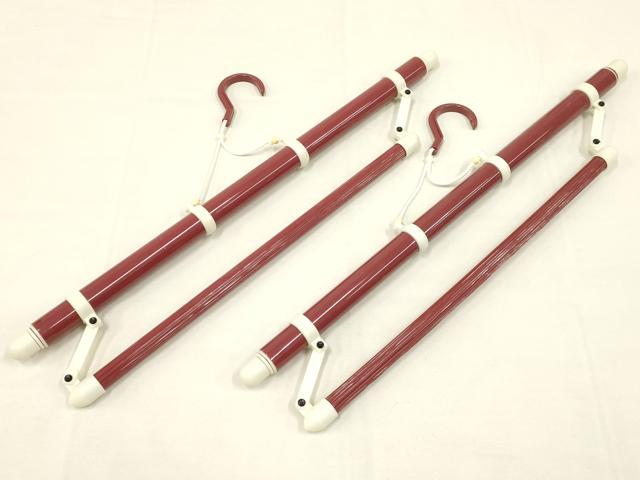 平和屋本店●和装小物　着物ハンガー4点セット　帯掛け付き　伸縮タイプ　箱付き　逸品　AAAU3168ay
