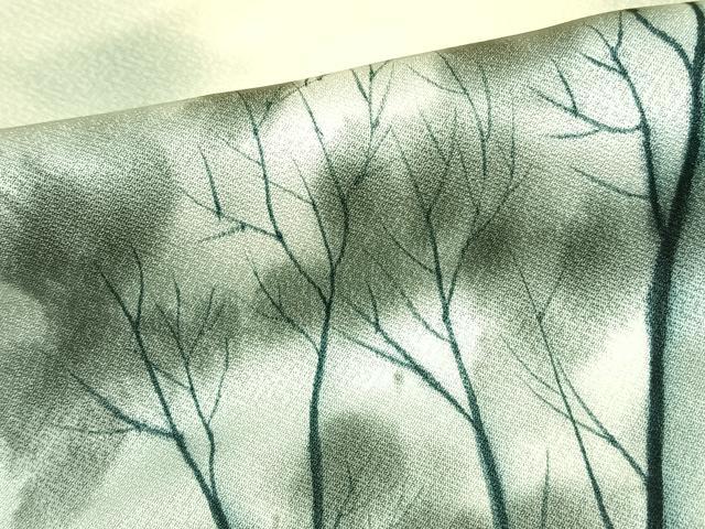 平和屋着物▽訪問着 単衣 手描き 樹林文 暈し染め 正絹 逸品 AAAU4035fy