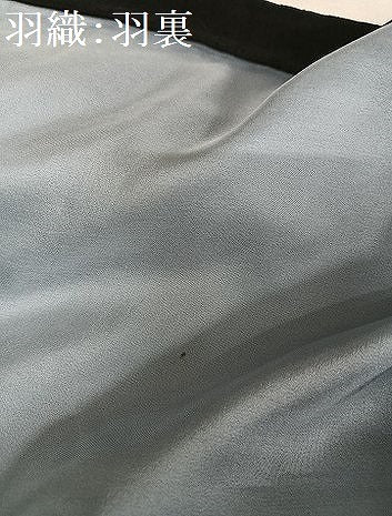 平和屋着物●男性 紬 羽織セット 着物：百入茶色 羽織：藍鉄色 正絹 逸品 AAAU4277np