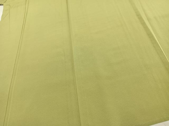 平和屋着物▽上質な色無地 単衣 抹茶色 正絹 逸品 未使用 AAAU4512fy
